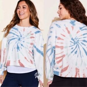 Peloton cropped tie dye sweatshirt
